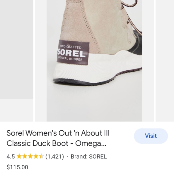 SOREL 'Out N' About III' Classic Duck Boot in Omega Taupe/Black Sz. 5.5 - Picture 9 of 9